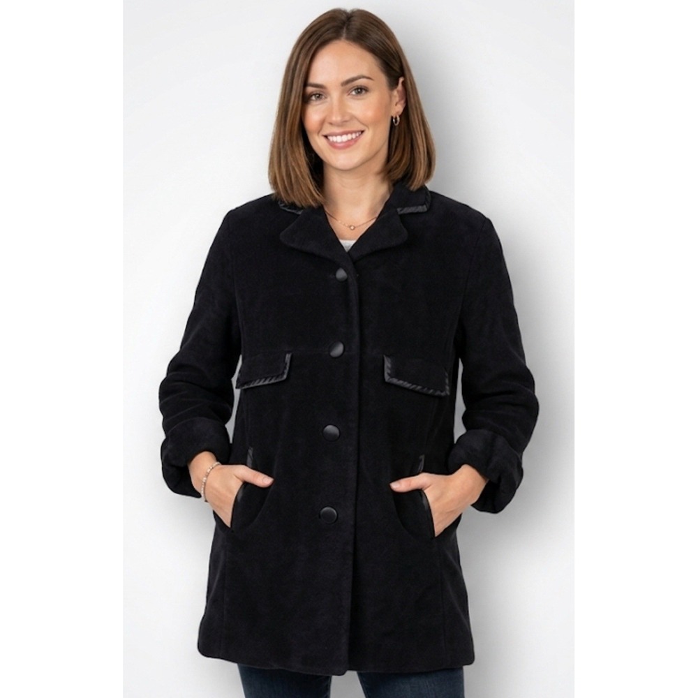 Vtg Livingston Bros San Fran 100% Cashmere Coat Black Mid-Century ILGWU  21"x33"